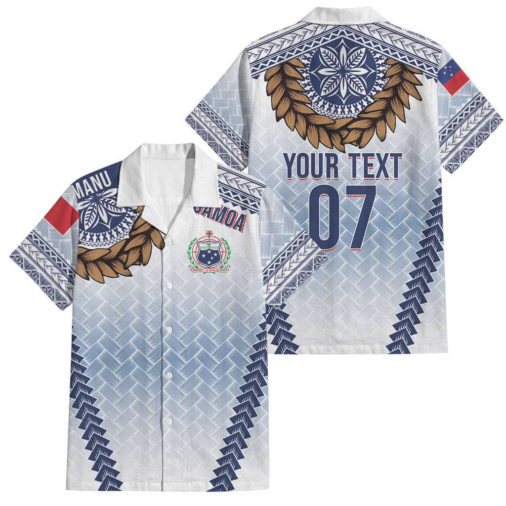 Manu Samoa Rugby Custom White Family Matching Off Shoulder Maxi Dress and Hawaiian Shirt ʻIe Toga Pattern With Brown Ula fala