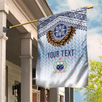 Manu Samoa Rugby Custom White Garden Flag ʻIe Toga Pattern With Brown Ula fala
