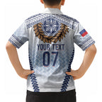 Manu Samoa Rugby Custom White Hawaiian Shirt ʻIe Toga Pattern With Brown Ula fala