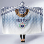 Manu Samoa Rugby Custom White Hooded Blanket ʻIe Toga Pattern With Brown Ula fala