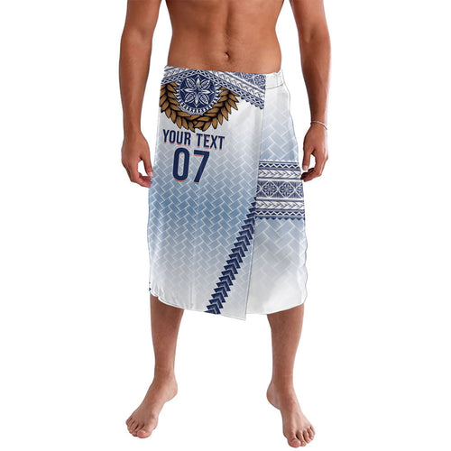 Manu Samoa Rugby Custom White Lavalava ʻIe Toga Pattern With Brown Ula fala