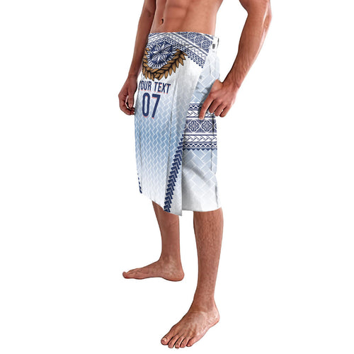 Manu Samoa Rugby Custom White Lavalava ʻIe Toga Pattern With Brown Ula fala