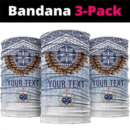 Manu Samoa Rugby Custom White Neck Gaiter ʻIe Toga Pattern With Brown Ula fala