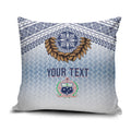 Manu Samoa Rugby Custom White Pillow Cover ʻIe Toga Pattern With Brown Ula fala