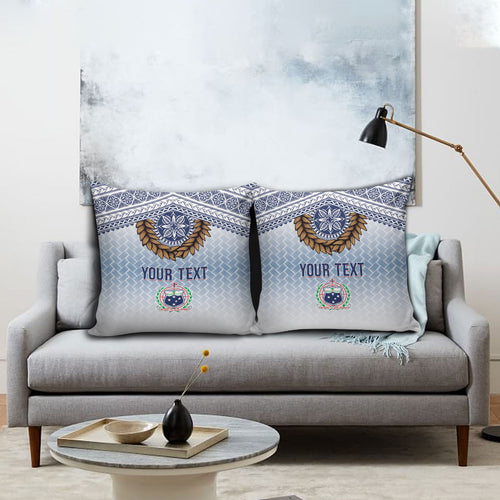 Manu Samoa Rugby Custom White Pillow Cover ʻIe Toga Pattern With Brown Ula fala
