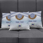 Manu Samoa Rugby Custom White Pillow Cover ʻIe Toga Pattern With Brown Ula fala