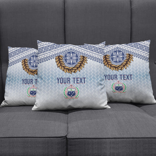 Manu Samoa Rugby Custom White Pillow Cover ʻIe Toga Pattern With Brown Ula fala