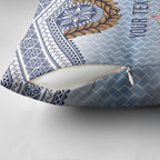 Manu Samoa Rugby Custom White Pillow Cover ʻIe Toga Pattern With Brown Ula fala