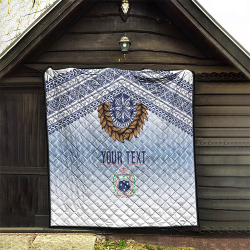 Manu Samoa Rugby Custom White Quilt ʻIe Toga Pattern With Brown Ula fala