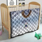Manu Samoa Rugby Custom White Quilt ʻIe Toga Pattern With Brown Ula fala