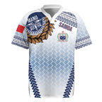 Manu Samoa Rugby Custom White Rugby Jersey ʻIe Toga Pattern With Brown Ula fala