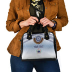 Manu Samoa Rugby Custom White Shoulder Handbag ʻIe Toga Pattern With Brown Ula fala