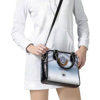 Manu Samoa Rugby Custom White Shoulder Handbag ʻIe Toga Pattern With Brown Ula fala