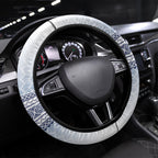 Manu Samoa Rugby White Steering Wheel Cover ʻIe Toga Pattern With Brown Ula fala