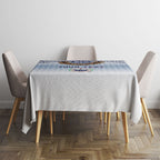 Manu Samoa Rugby Custom White Tablecloth ʻIe Toga Pattern With Brown Ula fala