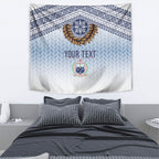 Manu Samoa Rugby Custom White Tapestry ʻIe Toga Pattern With Brown Ula fala