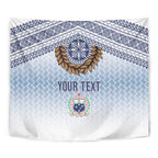 Manu Samoa Rugby Custom White Tapestry ʻIe Toga Pattern With Brown Ula fala