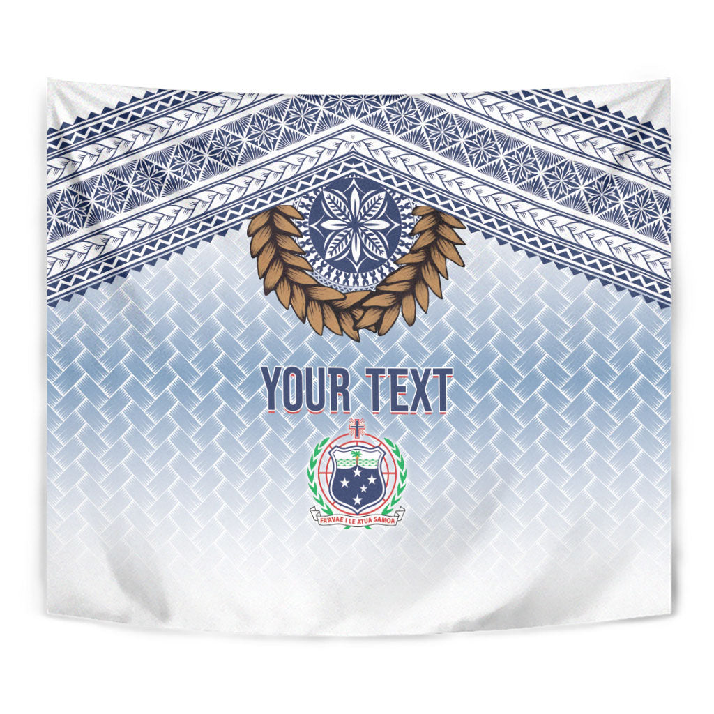Manu Samoa Rugby Custom White Tapestry ʻIe Toga Pattern With Brown Ula fala