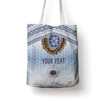 Manu Samoa Rugby Custom White Tote Bag ʻIe Toga Pattern With Brown Ula fala
