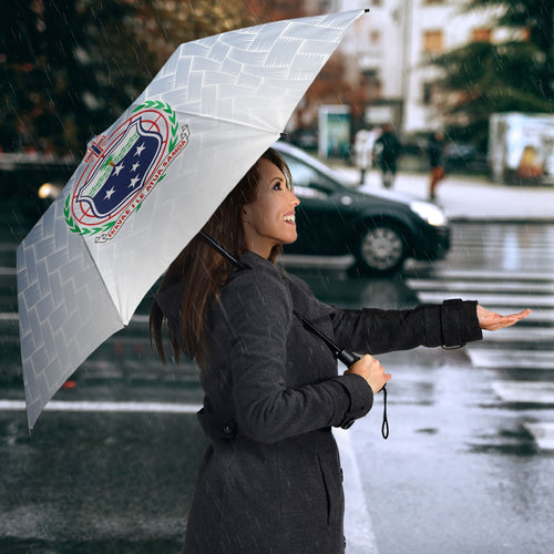 Manu Samoa Rugby Custom White Umbrella ʻIe Toga Pattern With Brown Ula fala