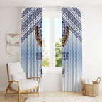 Manu Samoa Rugby Custom White Window Curtain ʻIe Toga Pattern With Brown Ula fala