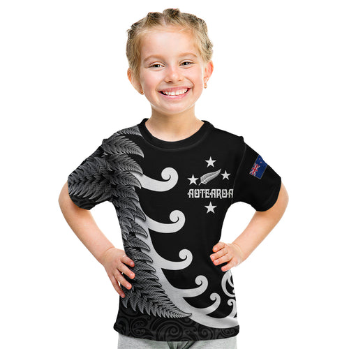 personalised-new-zealand-rugby-kid-t-shirt-aotearoa-silver-fern-koru-maori-style