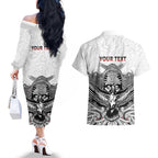Aotearoa Personalized Couples Matching Off The Shoulder Long Sleeve Dress and Hawaiian Shirt Proud To Be Maori