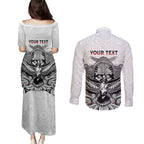 Aotearoa Personalized Couples Matching Puletasi and Long Sleeve Button Shirt Proud To Be Maori