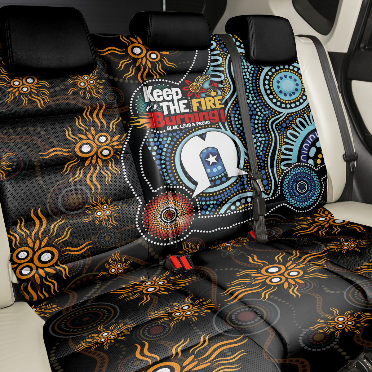 NAIDOC Week 2024 Aussie Aboriginal Back Car Seat Cover Sparks of Fire