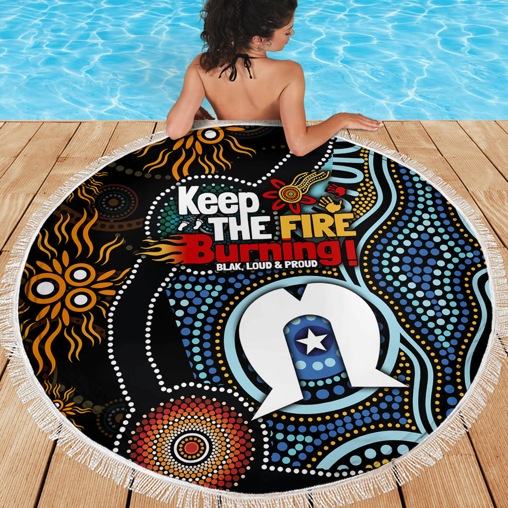 NAIDOC Week 2024 Aussie Aboriginal Beach Blanket Sparks of Fire