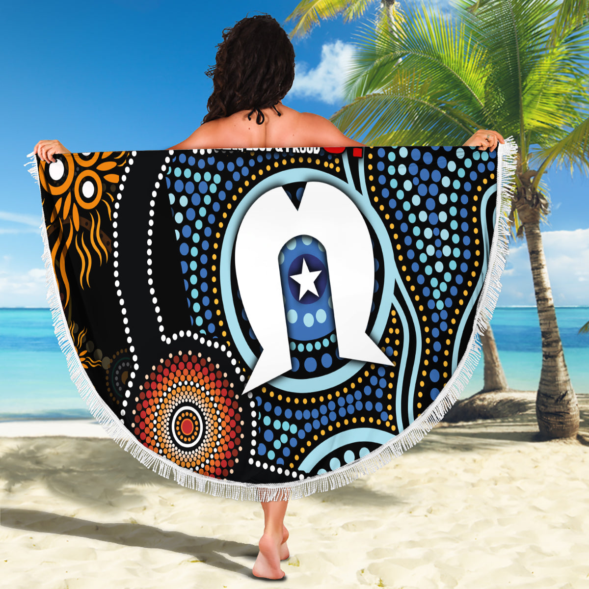 NAIDOC Week 2024 Aussie Aboriginal Beach Blanket Sparks of Fire
