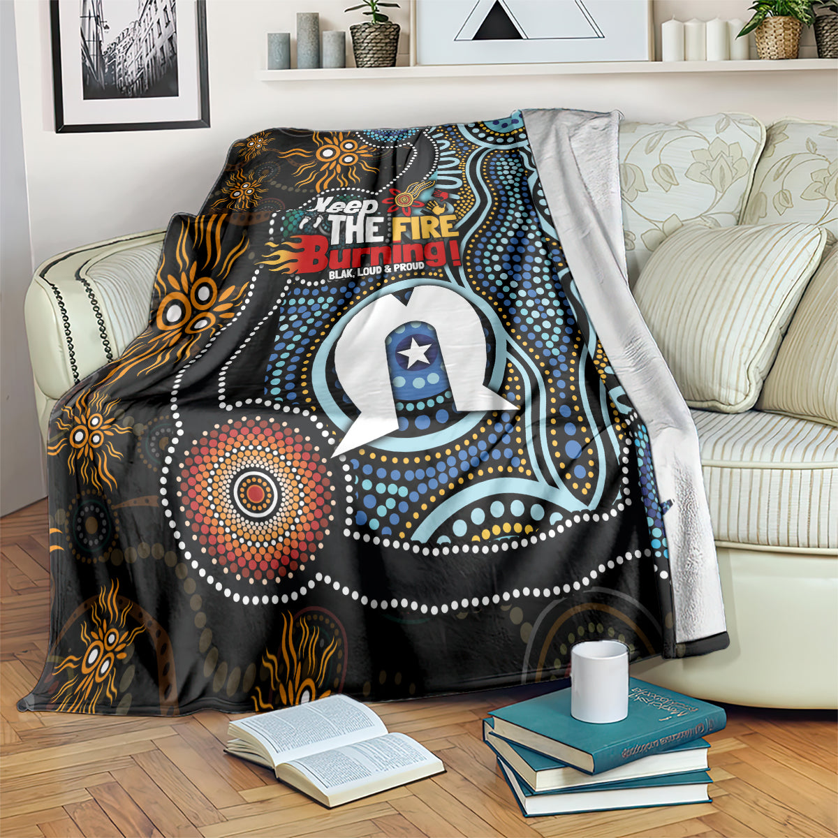 NAIDOC Week 2024 Aussie Aboriginal Blanket Sparks of Fire