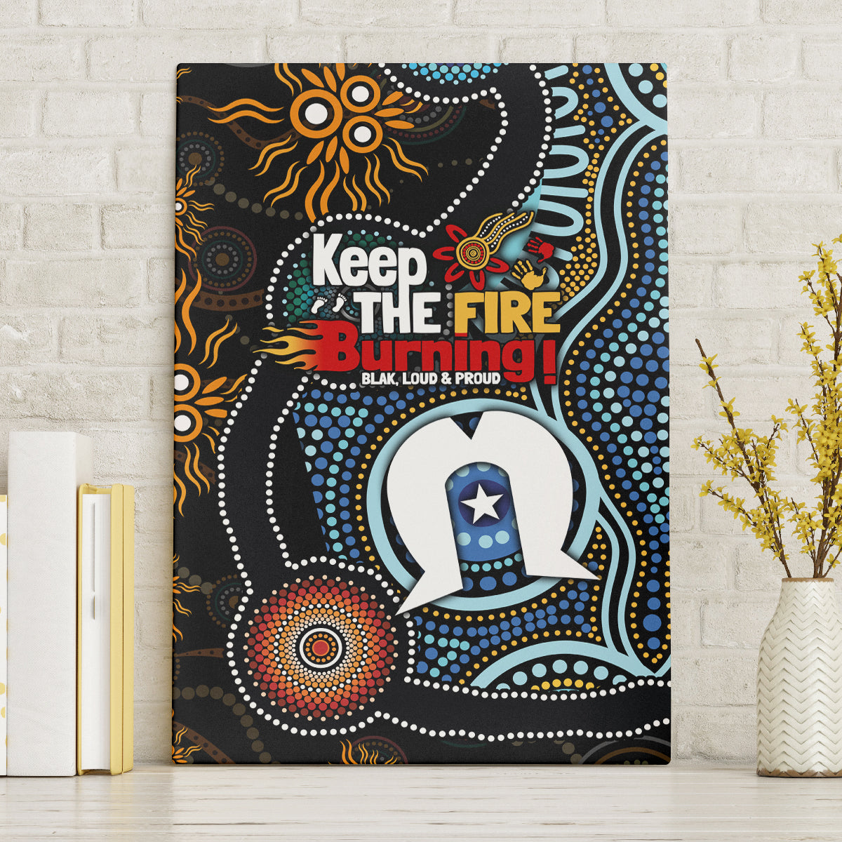NAIDOC Week 2024 Aussie Aboriginal Canvas Wall Art Sparks of Fire