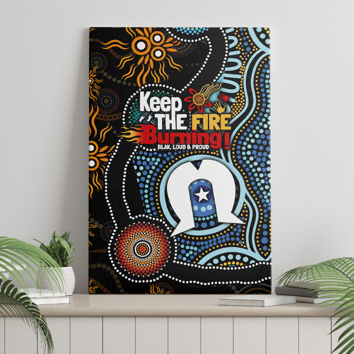NAIDOC Week 2024 Aussie Aboriginal Canvas Wall Art Sparks of Fire