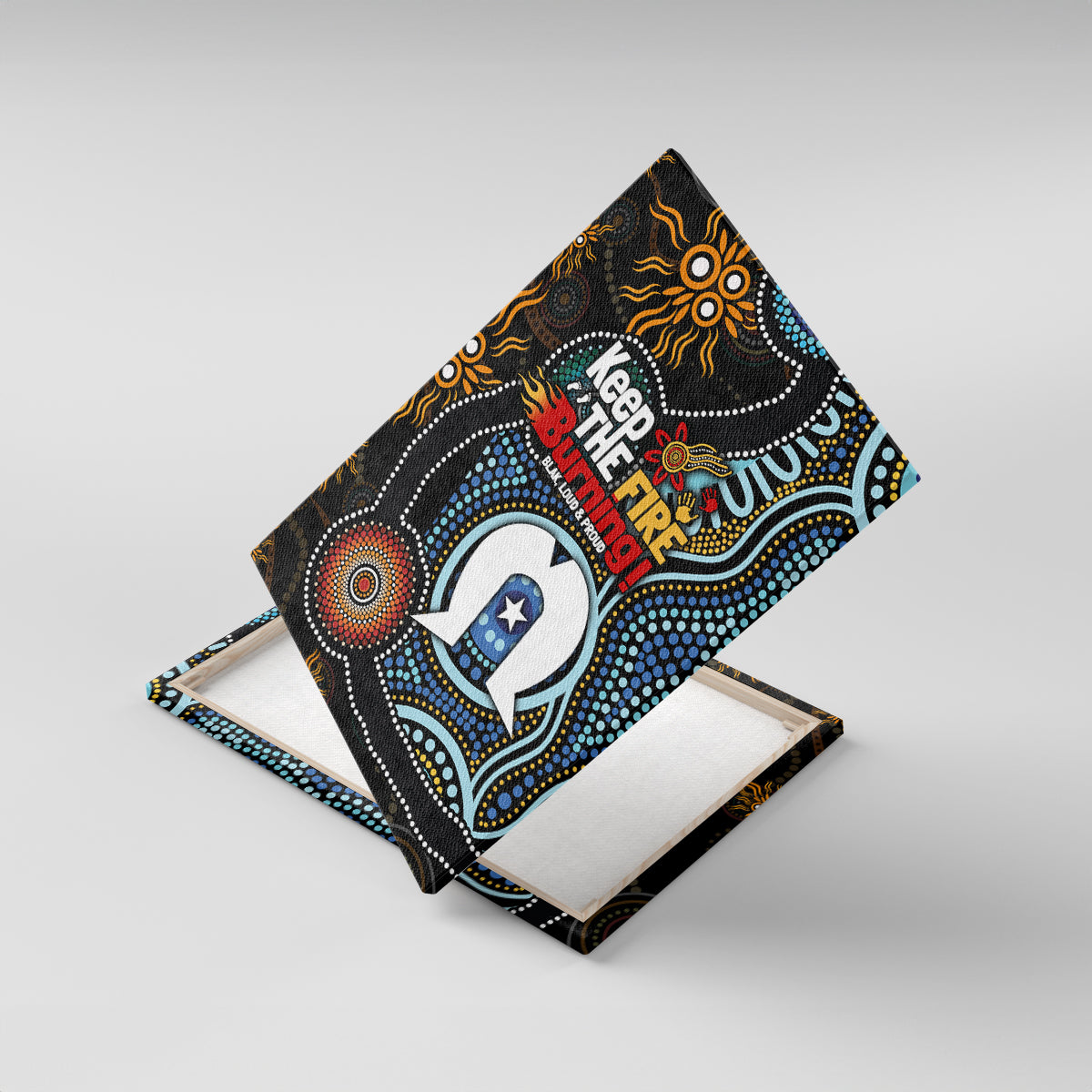 NAIDOC Week 2024 Aussie Aboriginal Canvas Wall Art Sparks of Fire