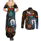 NAIDOC Week 2024 Aussie Aboriginal Couples Matching Summer Maxi Dress and Long Sleeve Button Shirt Sparks of Fire