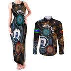 NAIDOC Week 2024 Aussie Aboriginal Couples Matching Tank Maxi Dress and Long Sleeve Button Shirt Sparks of Fire