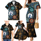 NAIDOC Week 2024 Aussie Aboriginal Family Matching Mermaid Dress and Hawaiian Shirt Sparks of Fire