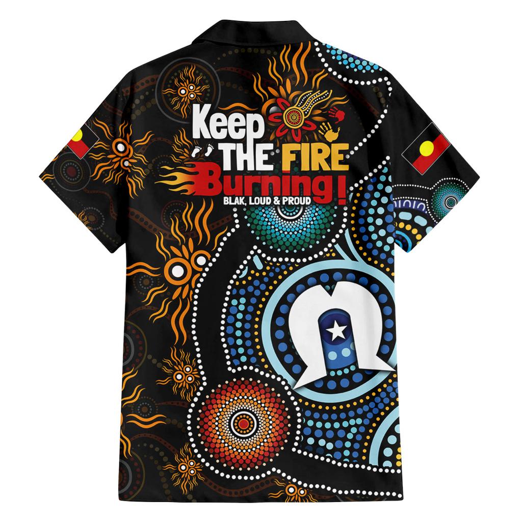 NAIDOC Week 2024 Aussie Aboriginal Family Matching Off Shoulder Long Sleeve Dress and Hawaiian Shirt Sparks of Fire