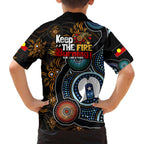 NAIDOC Week 2024 Aussie Aboriginal Family Matching Off Shoulder Maxi Dress and Hawaiian Shirt Sparks of Fire