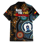 NAIDOC Week 2024 Aussie Aboriginal Family Matching Off Shoulder Maxi Dress and Hawaiian Shirt Sparks of Fire