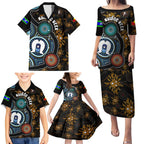 NAIDOC Week 2024 Aussie Aboriginal Family Matching Puletasi and Hawaiian Shirt Sparks of Fire
