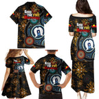 NAIDOC Week 2024 Aussie Aboriginal Family Matching Puletasi and Hawaiian Shirt Sparks of Fire