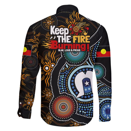 NAIDOC Week 2024 Aussie Aboriginal Family Matching Puletasi and Hawaiian Shirt Sparks of Fire