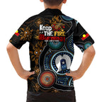 NAIDOC Week 2024 Aussie Aboriginal Family Matching Short Sleeve Bodycon Dress and Hawaiian Shirt Sparks of Fire