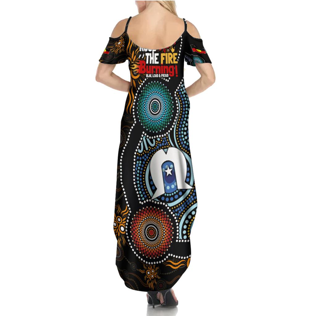 NAIDOC Week 2024 Aussie Aboriginal Family Matching Summer Maxi Dress and Hawaiian Shirt Sparks of Fire