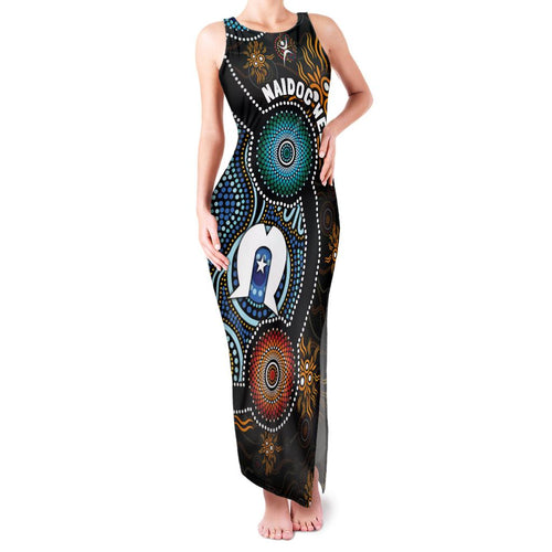 NAIDOC Week 2024 Aussie Aboriginal Family Matching Tank Maxi Dress and Hawaiian Shirt Sparks of Fire