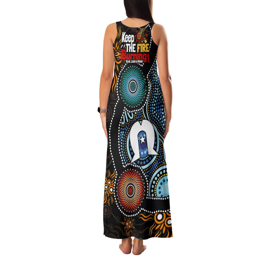 NAIDOC Week 2024 Aussie Aboriginal Family Matching Tank Maxi Dress and Hawaiian Shirt Sparks of Fire
