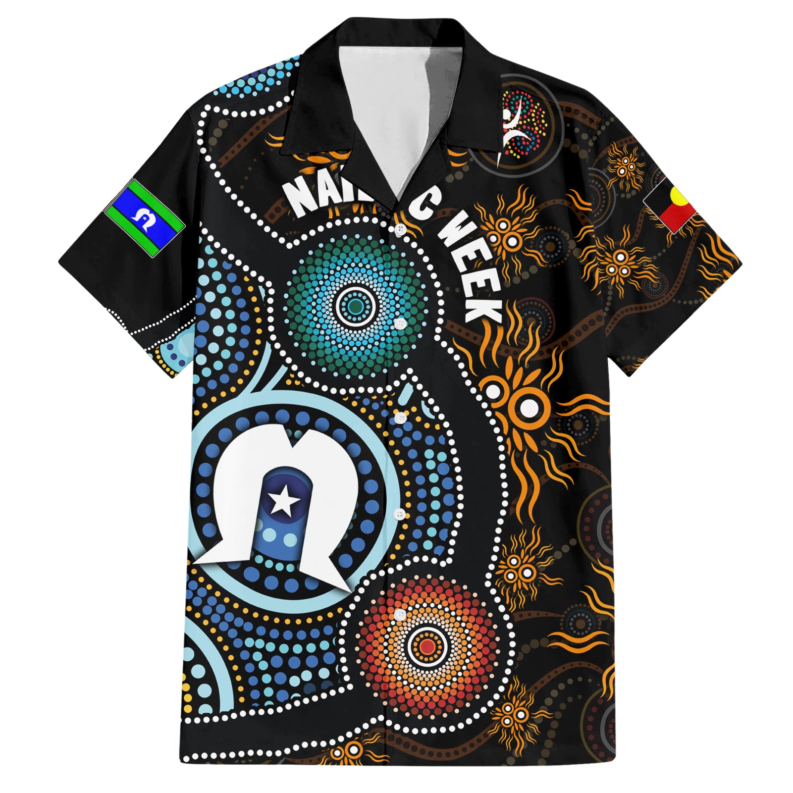 NAIDOC Week 2024 Aussie Aboriginal Hawaiian Shirt Sparks of Fire