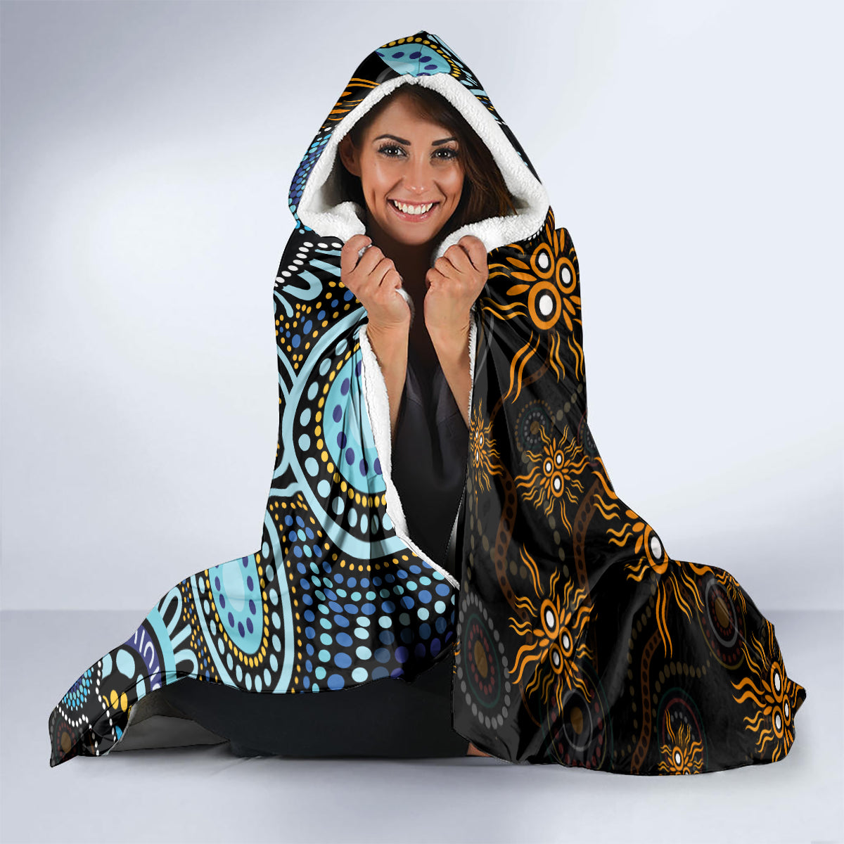 NAIDOC Week 2024 Aussie Aboriginal Hooded Blanket Sparks of Fire